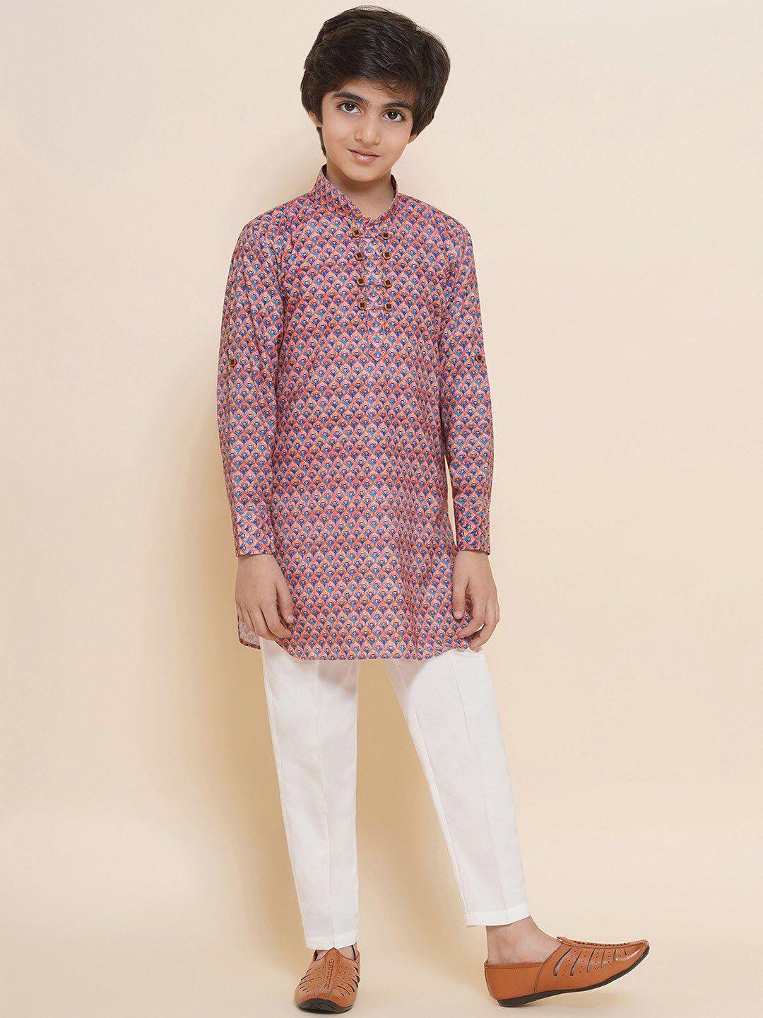 aj dezines boys ethnic motifs printed regular kurta with trousers