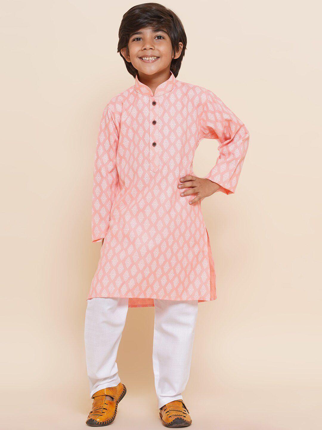 aj dezines boys ethnic motifs printed regular pure cotton kurta with pyjamas