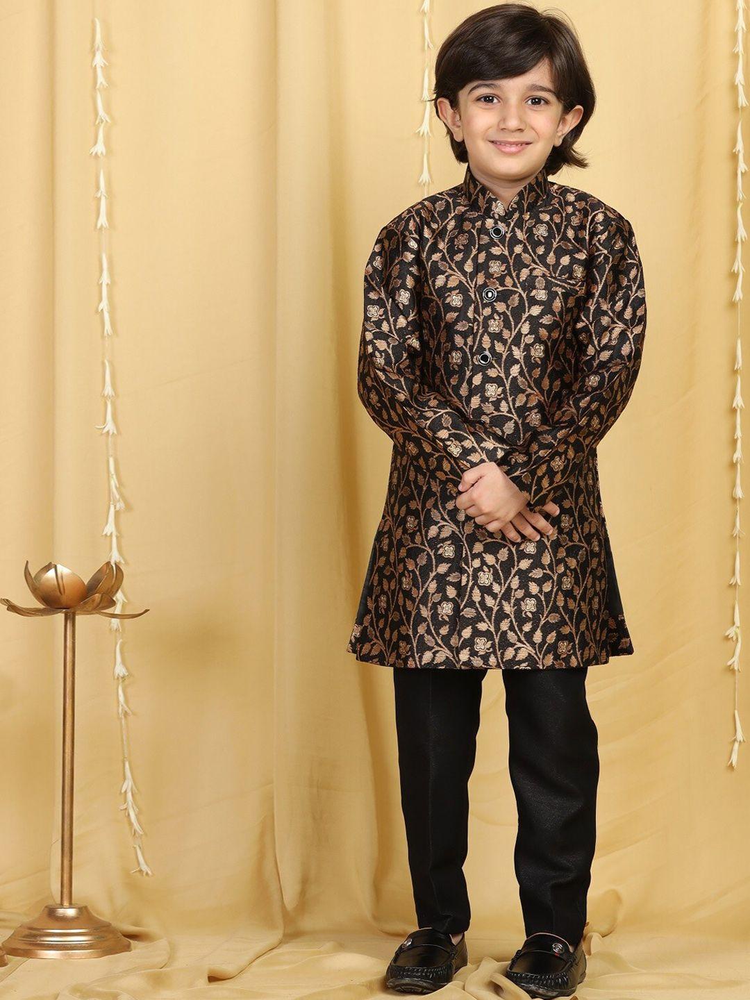 aj dezines boys floral-printed sherwani