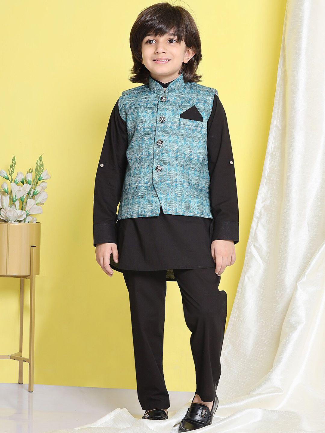 aj dezines boys printed regular pure cotton kurta with pyjamas