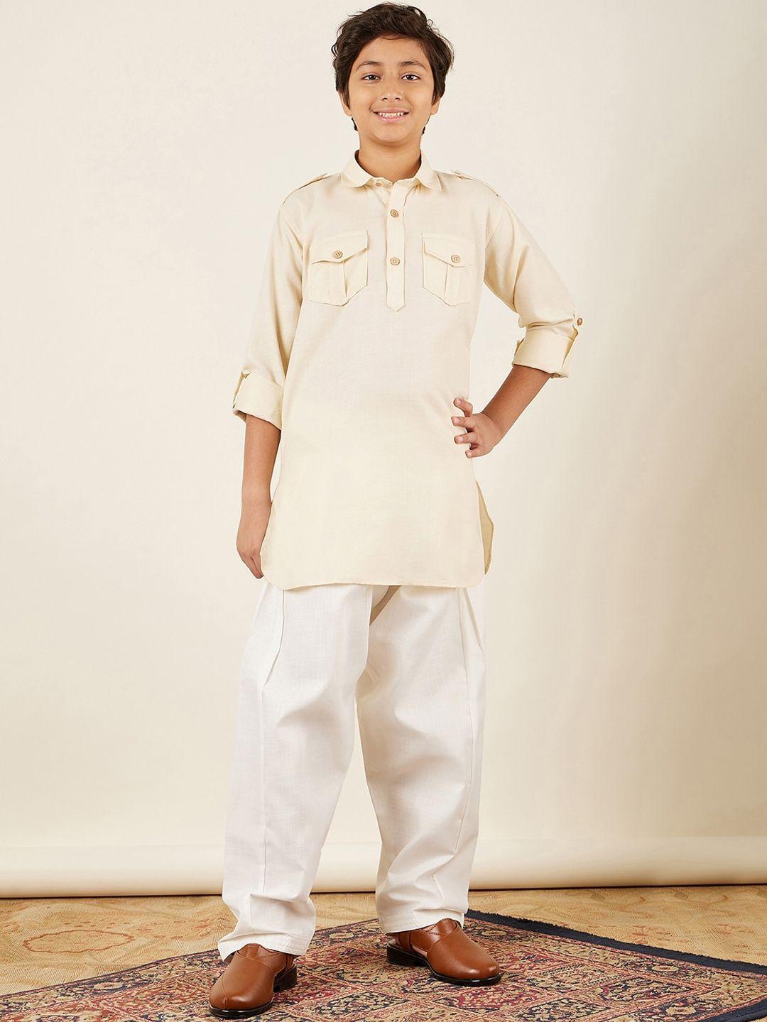 aj dezines boys pure cotton pathani kurta with salwar