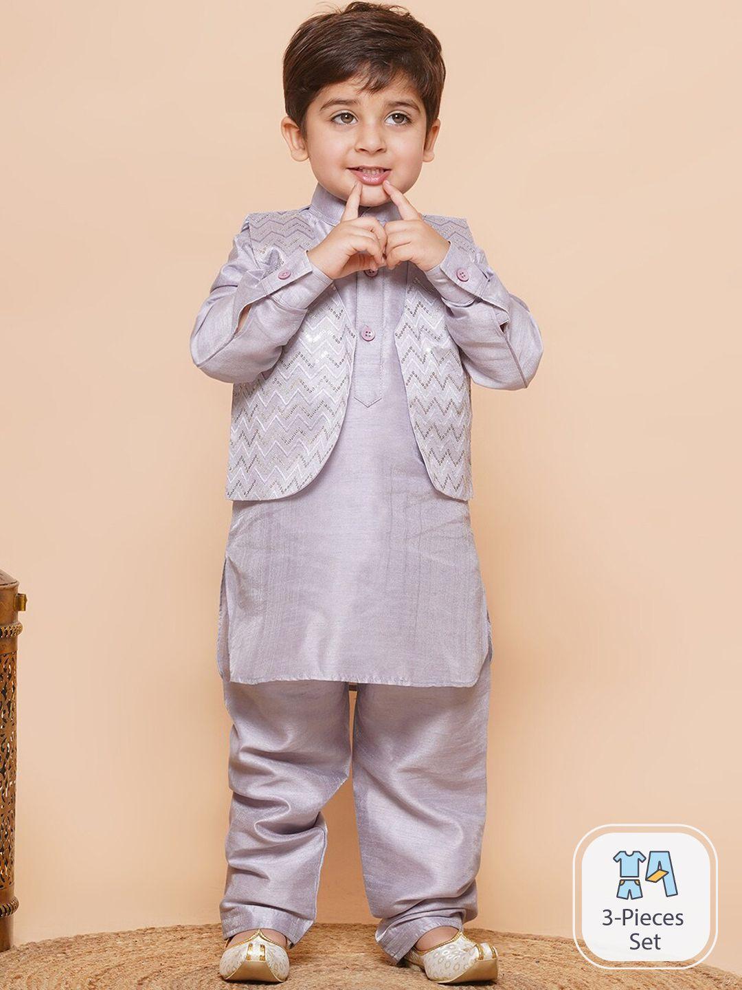 aj dezines boys regular kurta with pyjamas waistcoat