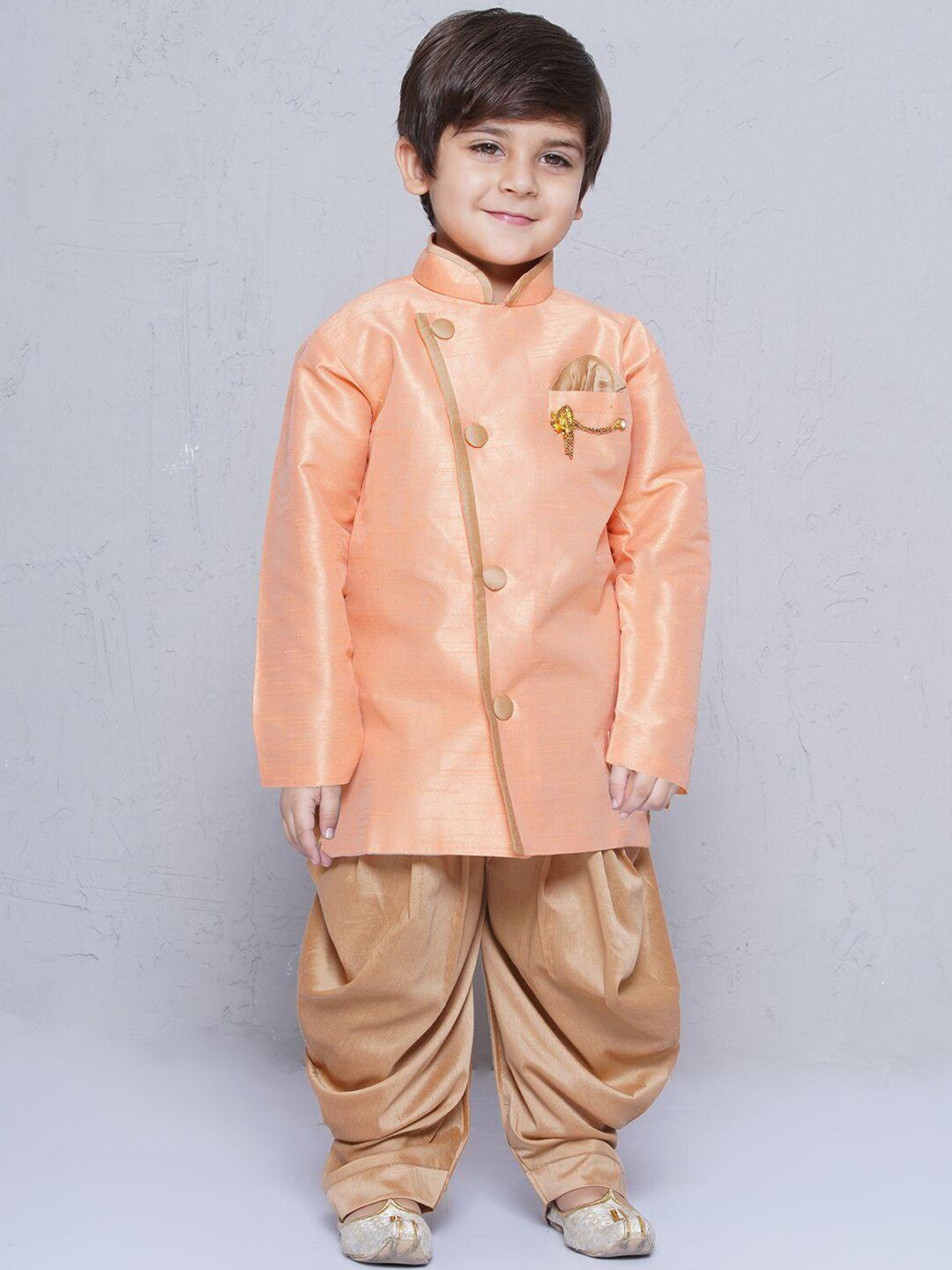 aj dezines boys self-design cotton sherwani set
