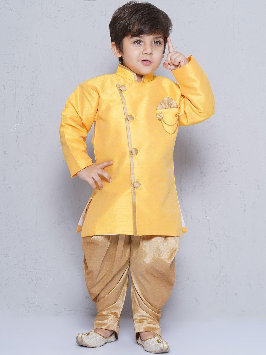 aj dezines boys self-design cotton sherwani