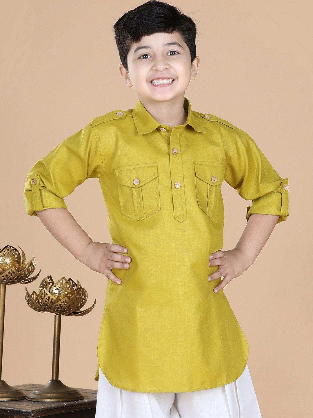 aj dezines boys shirt collar roll-up sleeves cotton kurta