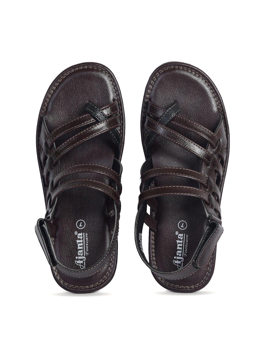 ajanta-men-brown-solid-synthetic-comfort-sandals