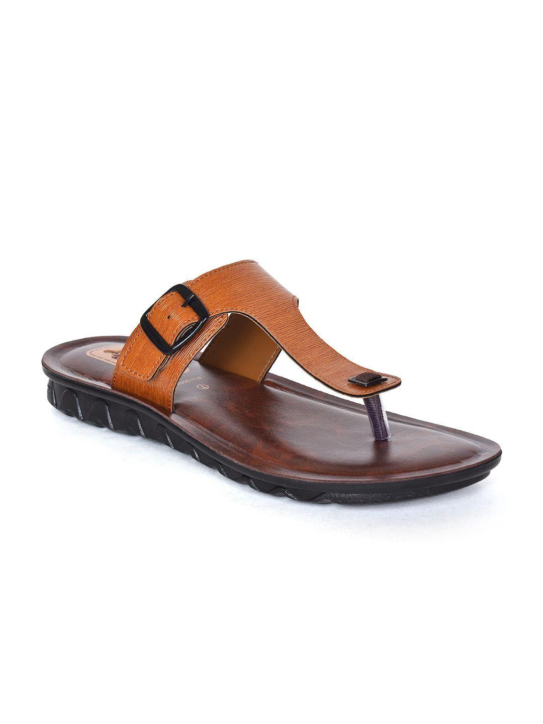 ajanta men open toe comfort sandals with buckle detail