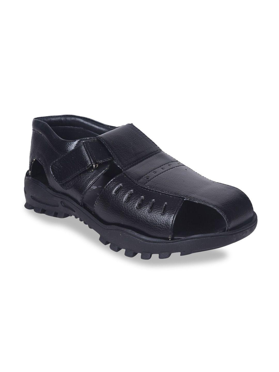 ajanta men black shoe-style sandals