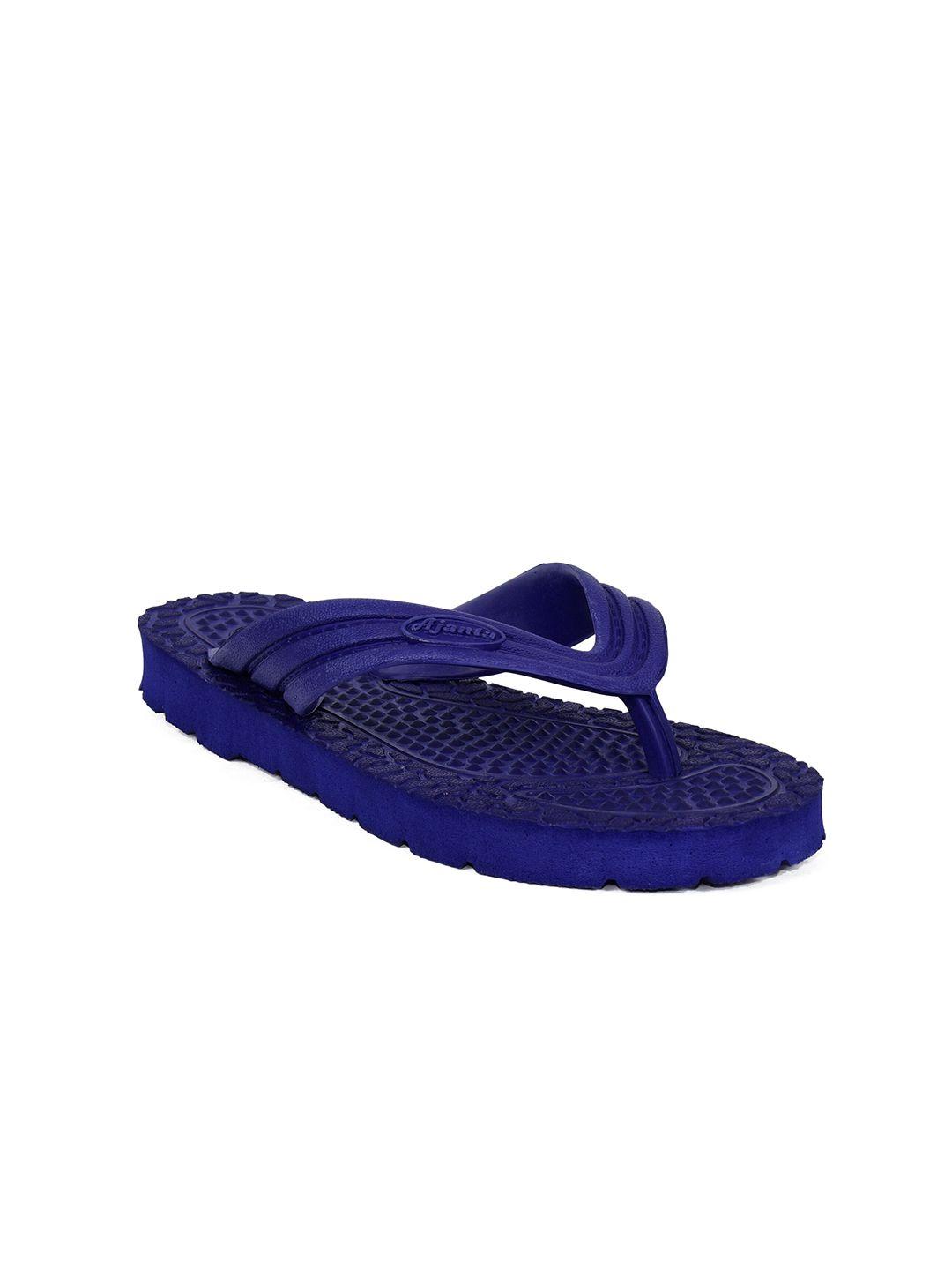 ajanta men blue rubber thong flip-flops