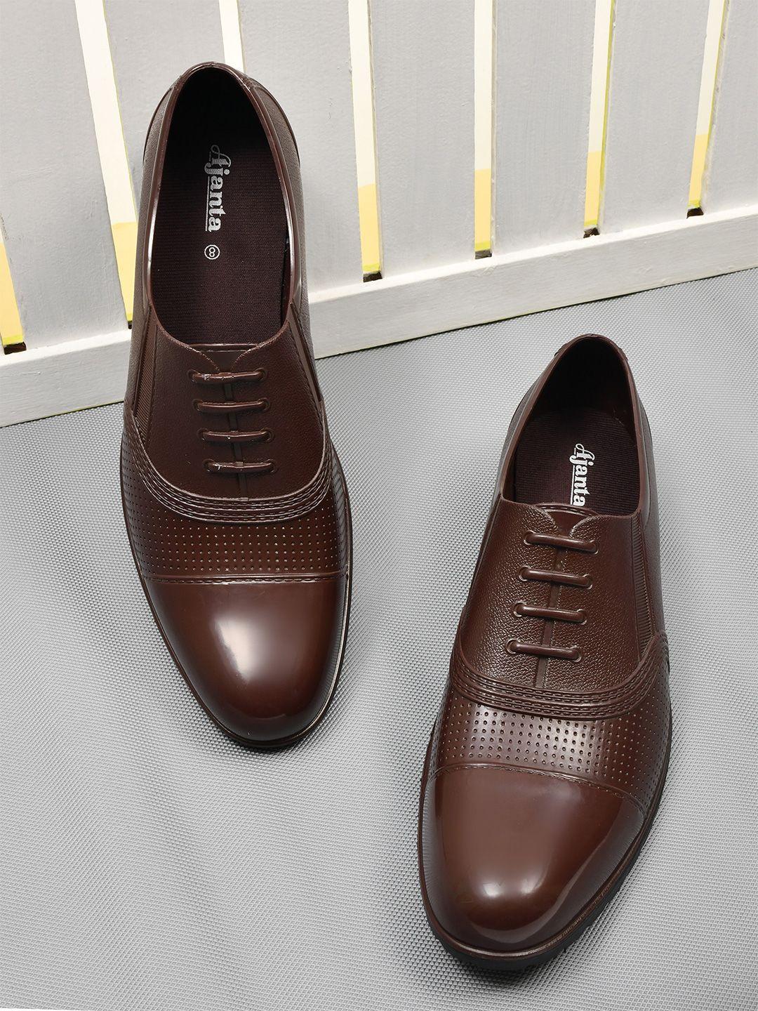 ajanta men brown perforations oxfords