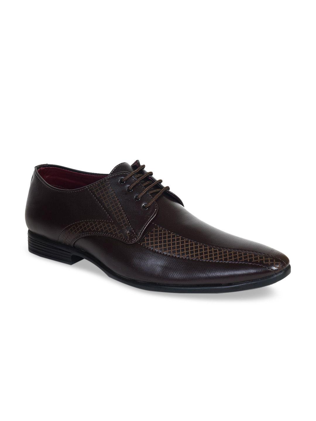 ajanta men brown solid formal derbys