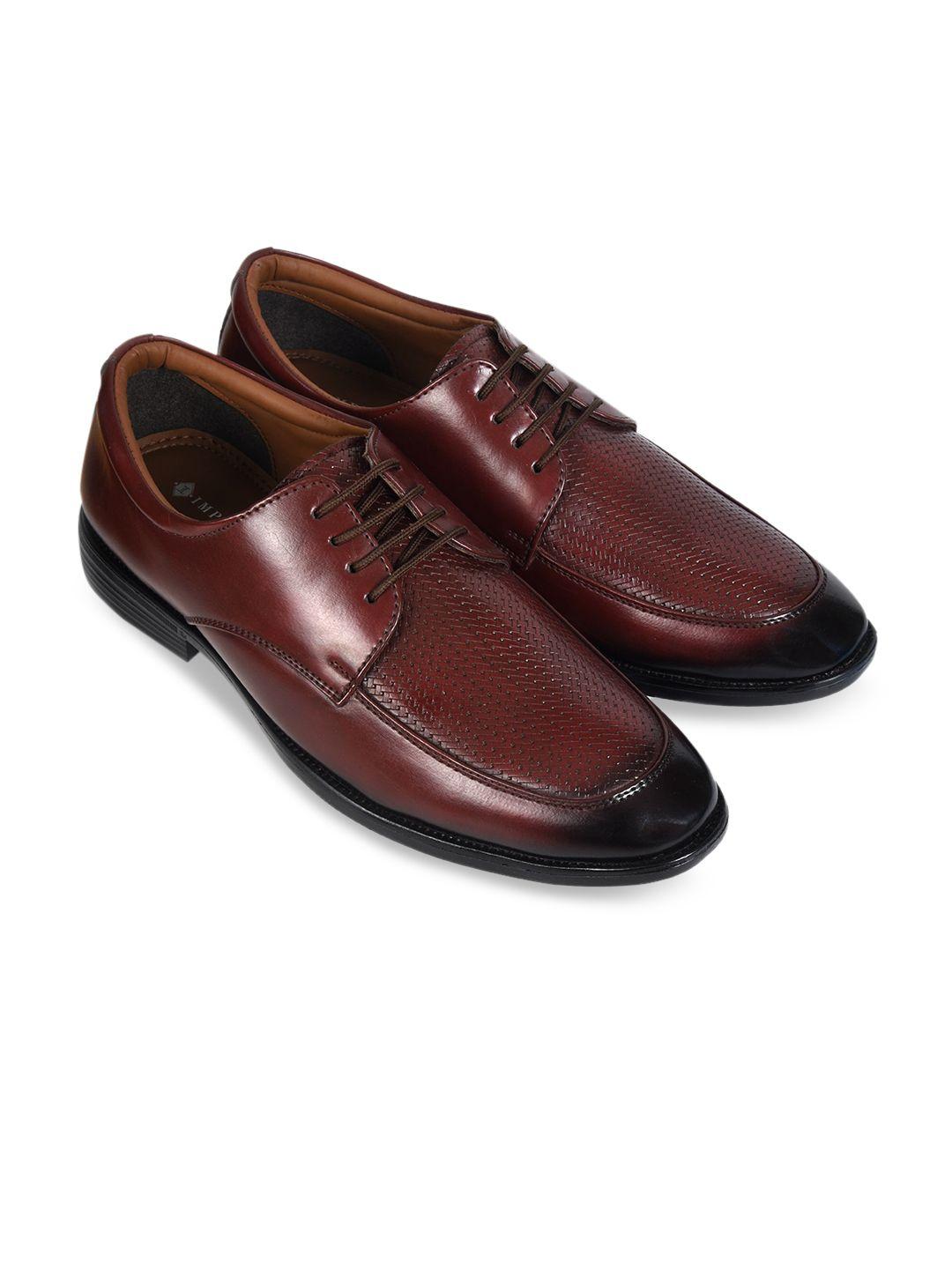 ajanta men brown solid formal slip-ons