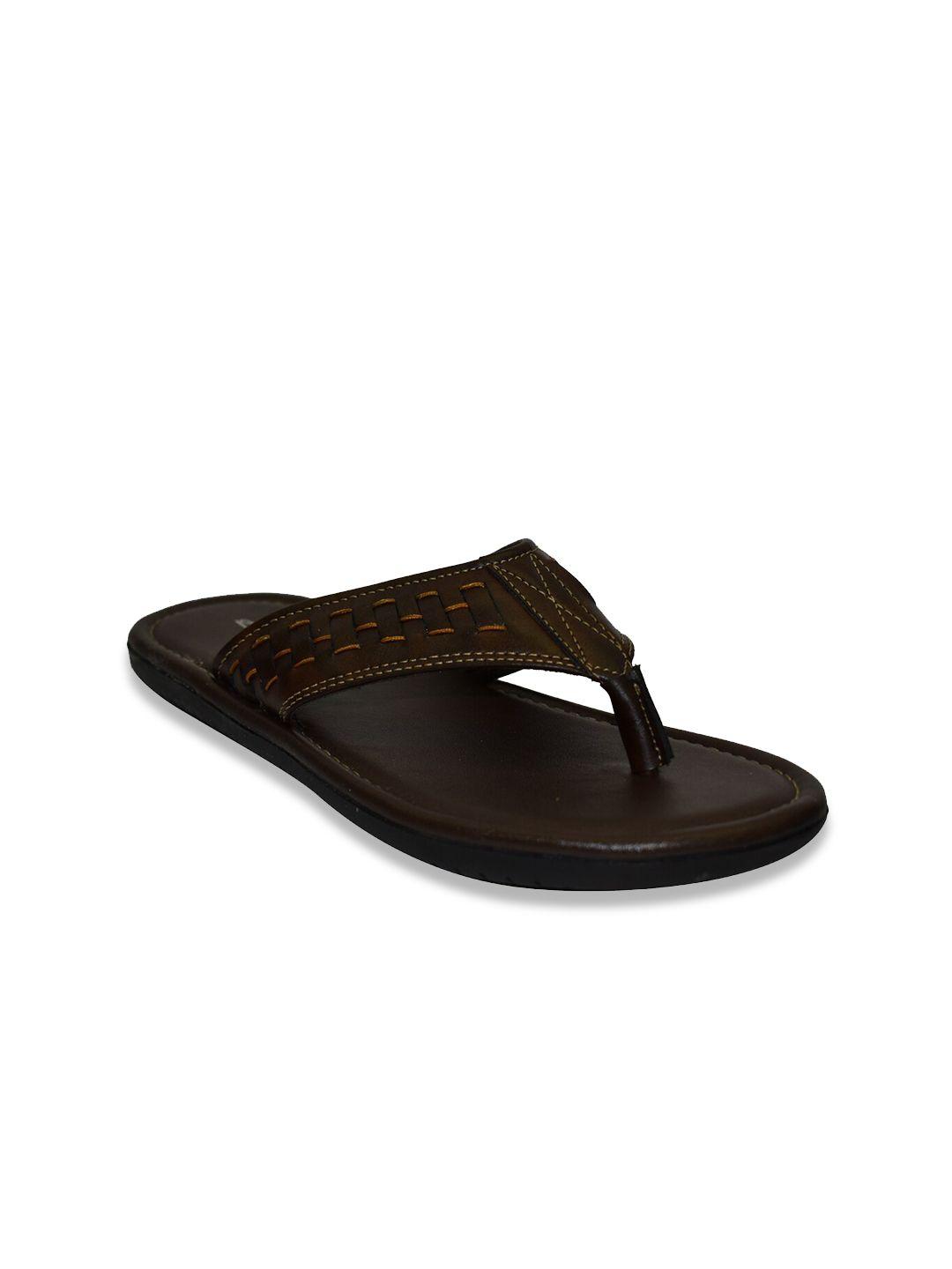 ajanta men brown woven designed comfort sandals