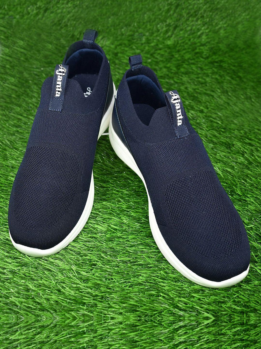 ajanta men textured lightweight slip-on sneakers