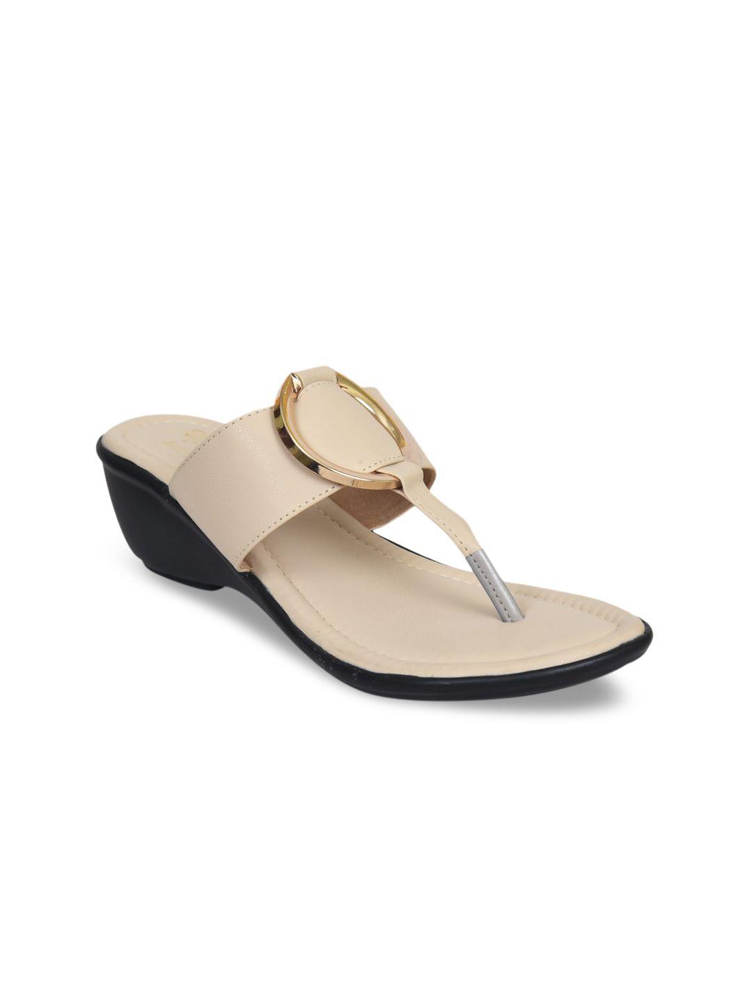 ajanta women beige t-strap flats