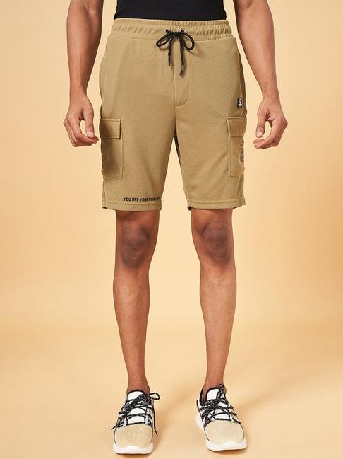 ajile by pantaloons camel slim fit shorts