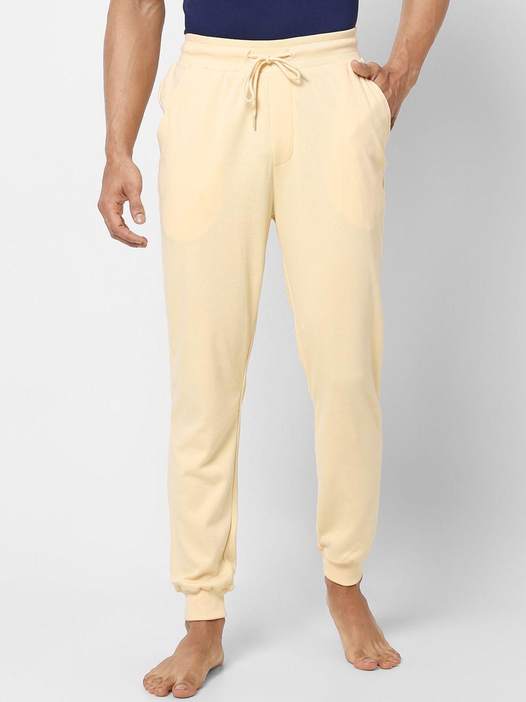 ajile by pantaloons men beige solid lounge pants