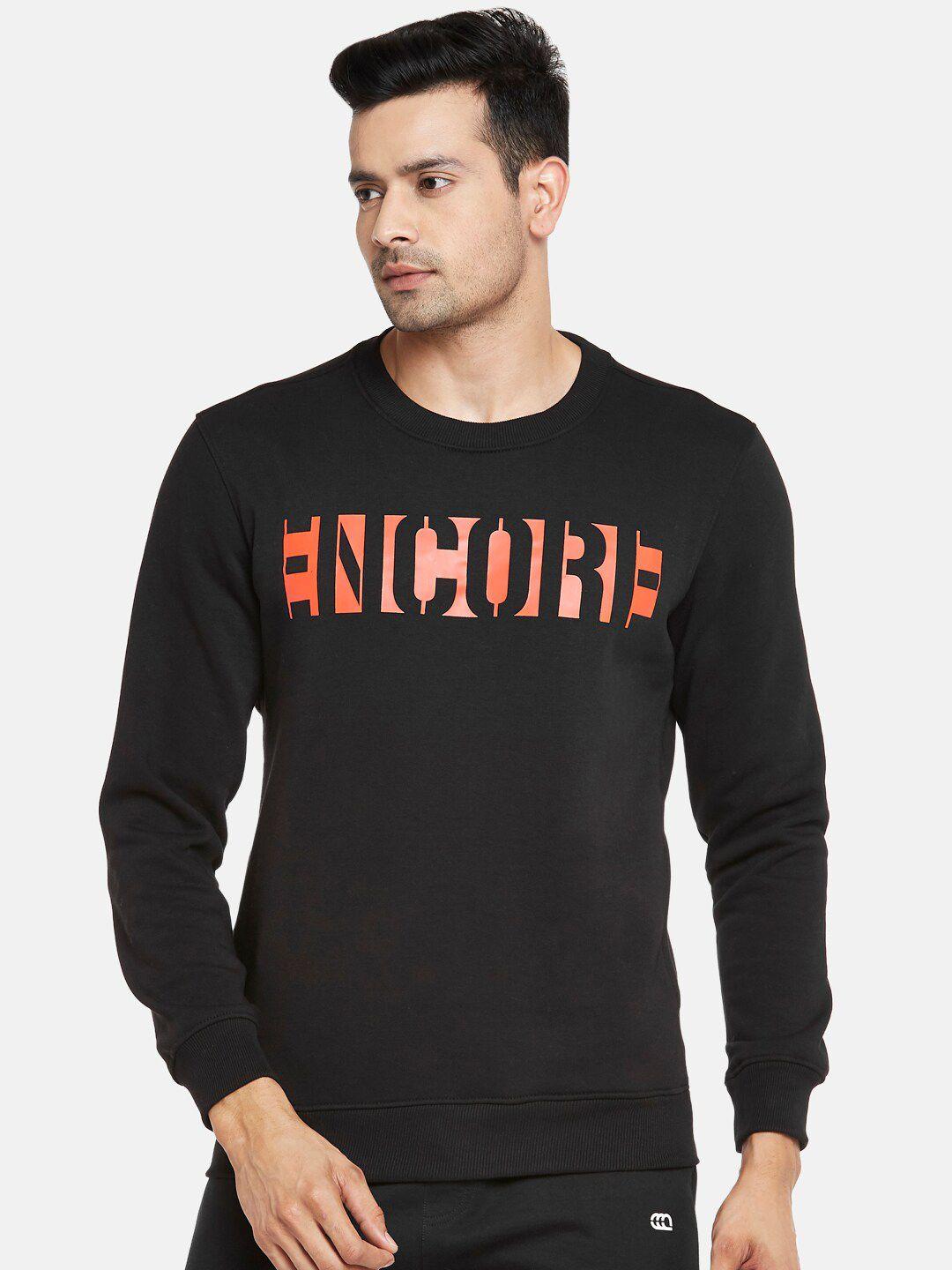 ajile by pantaloons men black printed sweatshirt