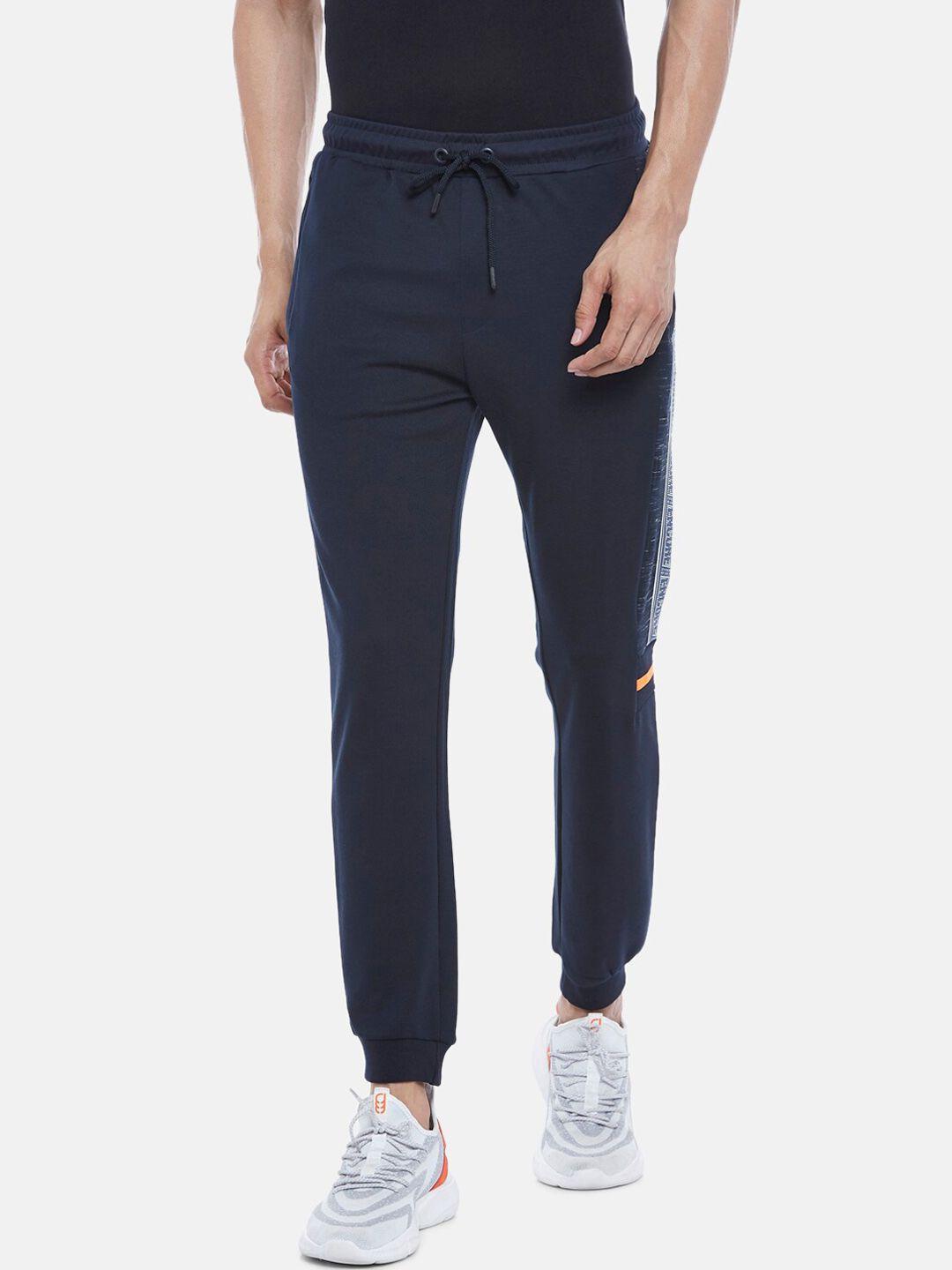 ajile by pantaloons men blue solid pure cotton joggers