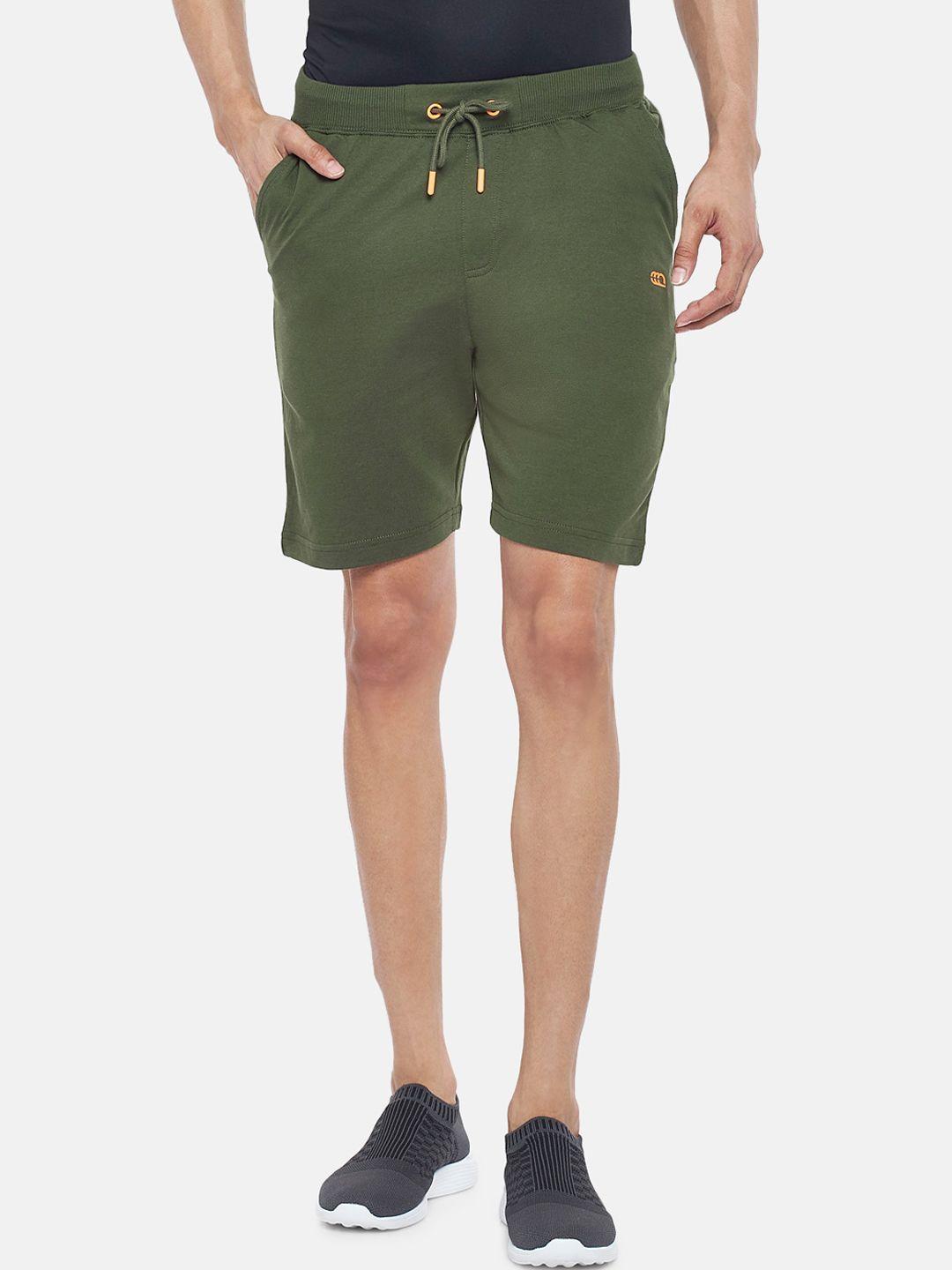 ajile by pantaloons men olive green slim fit regular shorts