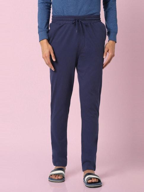 ajile by pantaloons navy cotton slim fit nightwear pyjamas