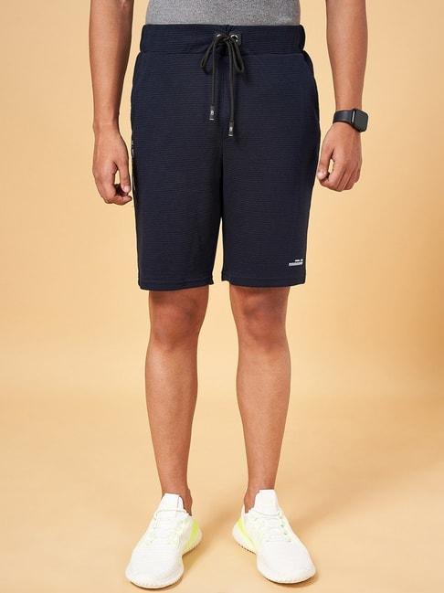 ajile by pantaloons navy slim fit self pattern shorts