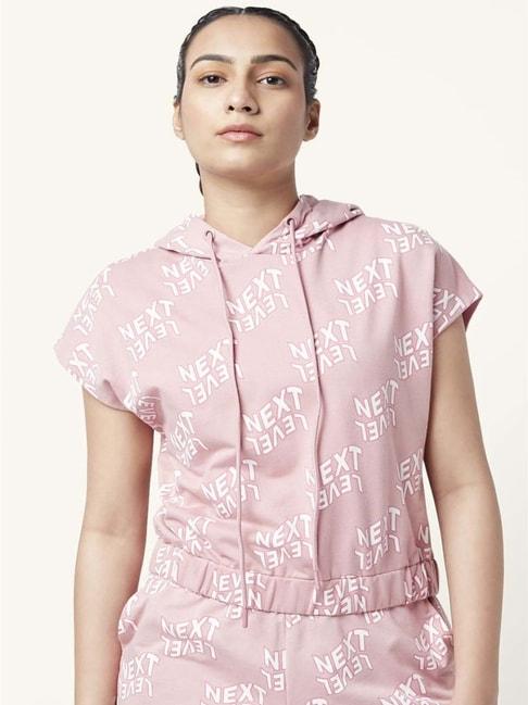 ajile by pantaloons pink cotton printed t-shirt
