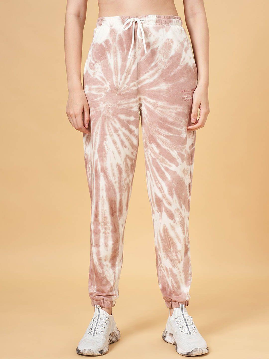 ajile by pantaloons tie & dye relaxed fit stretchable track pants