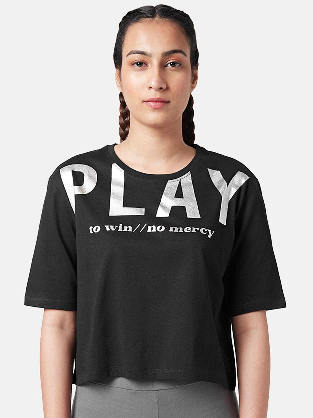 ajile by pantaloons typography printed tennis slim fit t-shirt