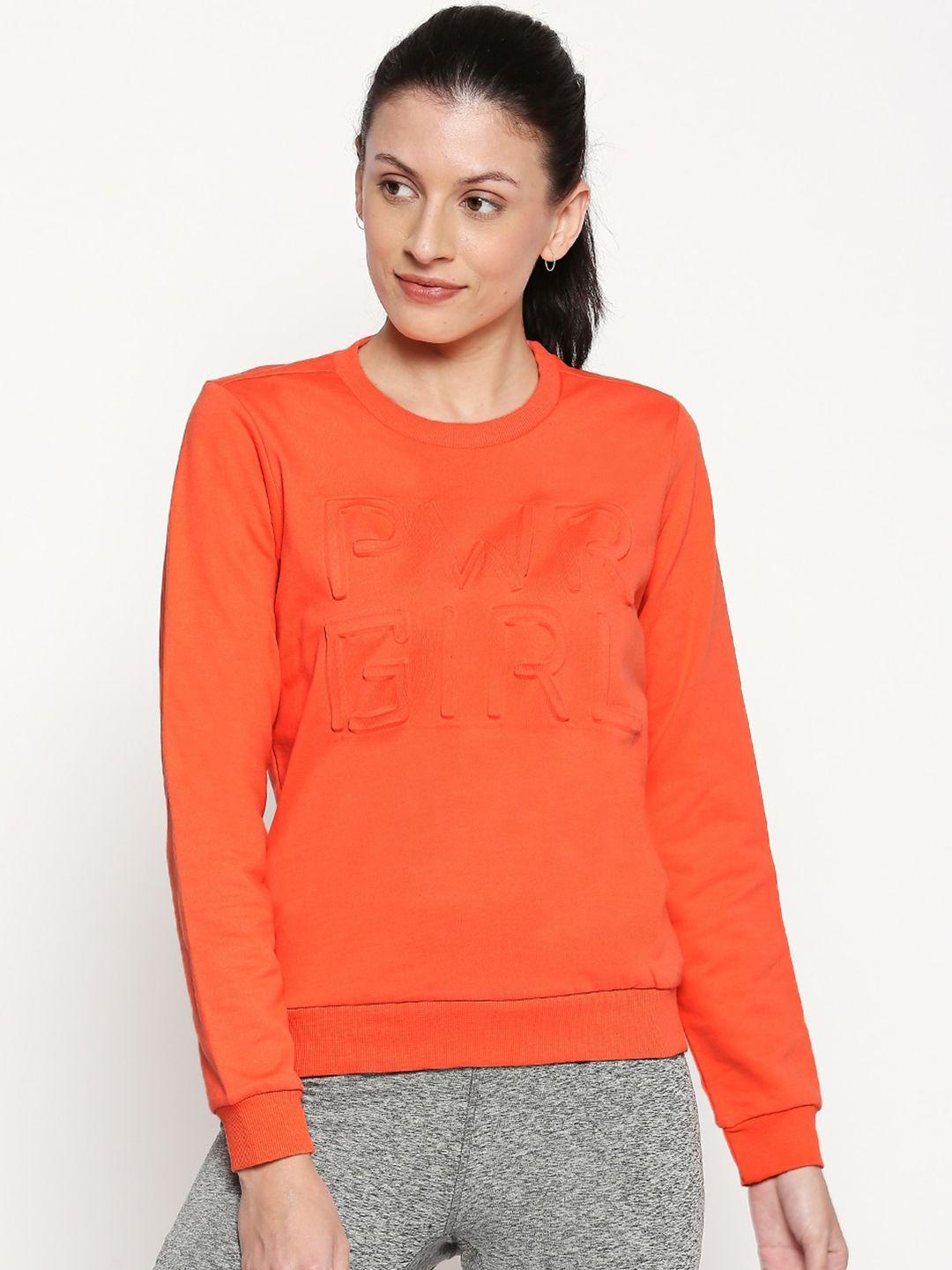 ajile by pantaloons women orange solid sweatshirt