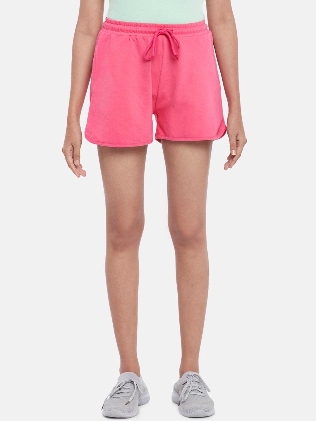 ajile by pantaloons women pink solid shorts