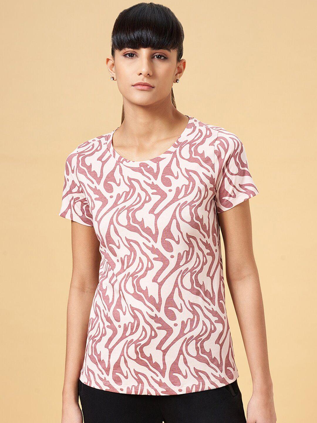 ajile by pantaloons women printed tropical raw edge t-shirt