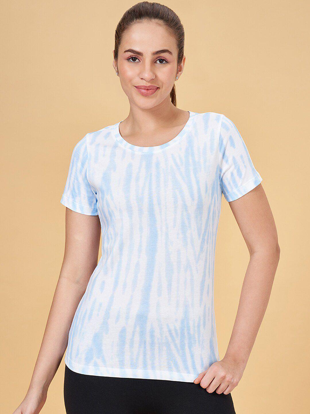 ajile by pantaloons abstract printed pure cotton t-shirt