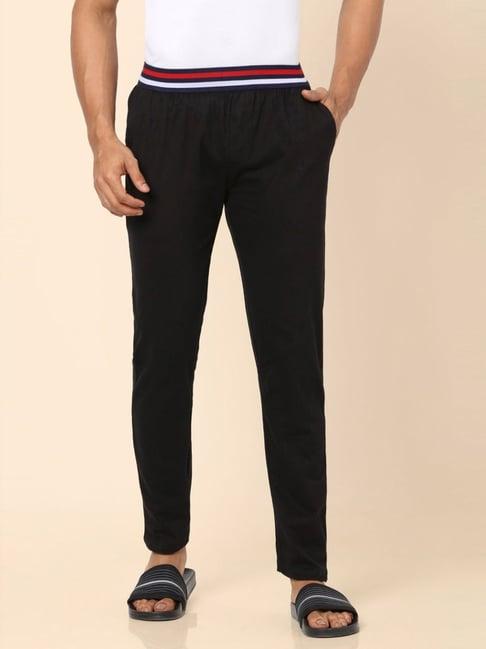 ajile by pantaloons black cotton regular fit lounge pants