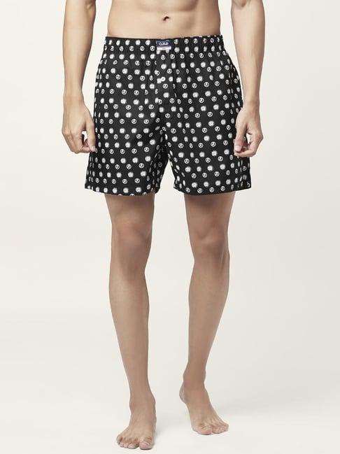 ajile by pantaloons black cotton regular fit printed boxers