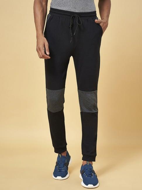 ajile by pantaloons black cotton slim fit printed joggers