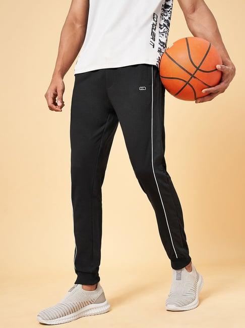 ajile by pantaloons black cotton slim fit sports joggers