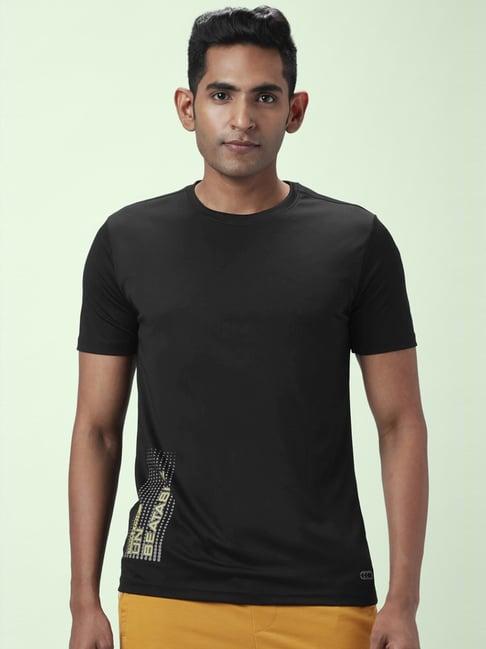 ajile by pantaloons black slim fit printed t-shirt