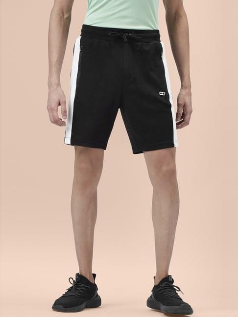 ajile by pantaloons black slim fit striped shorts