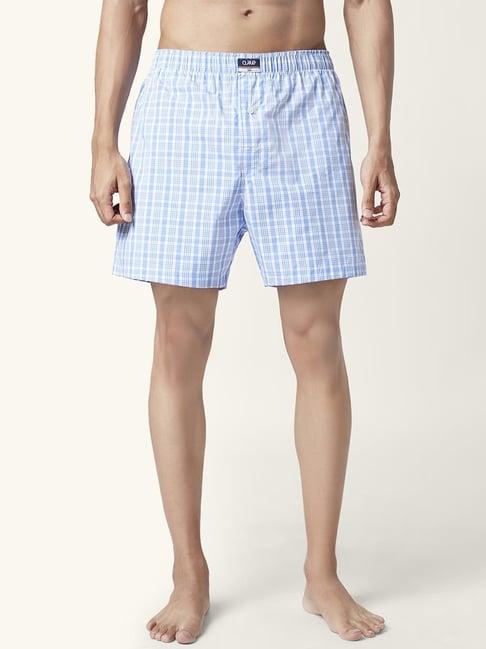 ajile by pantaloons blue cotton regular fit checks boxers