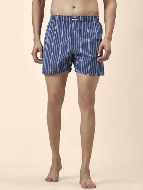 ajile by pantaloons blue cotton regular fit striped boxers