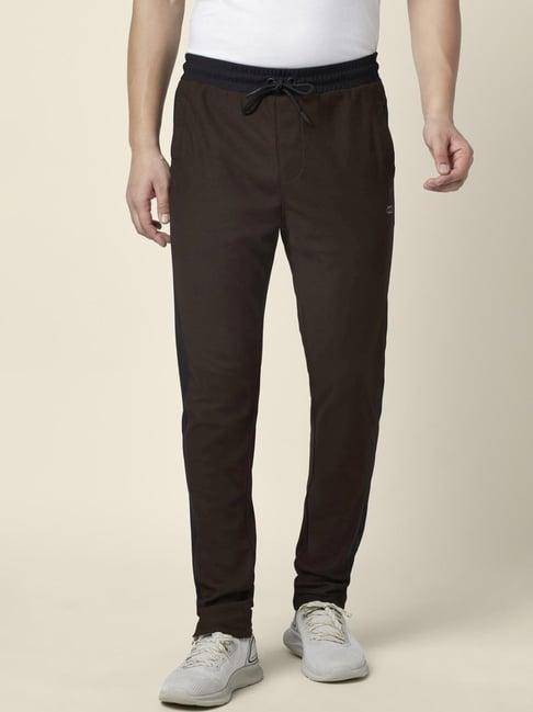 ajile by pantaloons brown slim fit trackpants