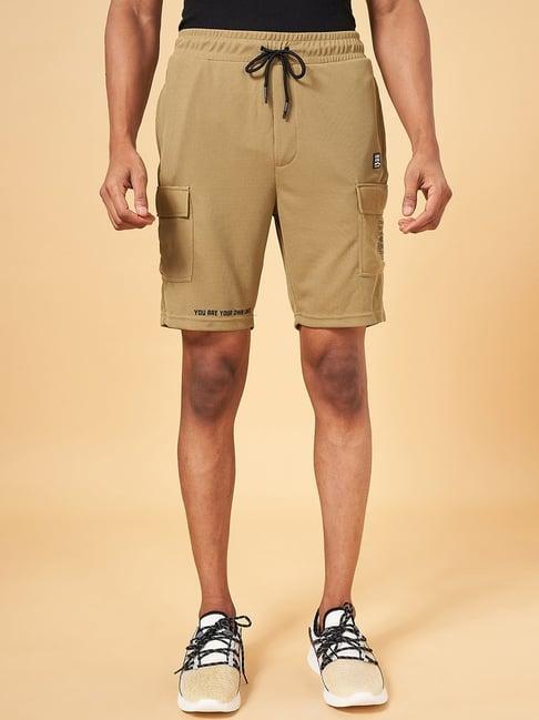 ajile by pantaloons camel slim fit shorts