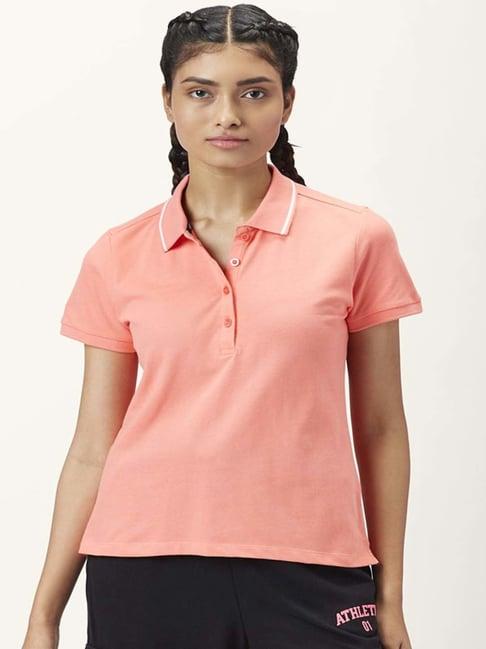 ajile by pantaloons coral cotton sports t-shirt