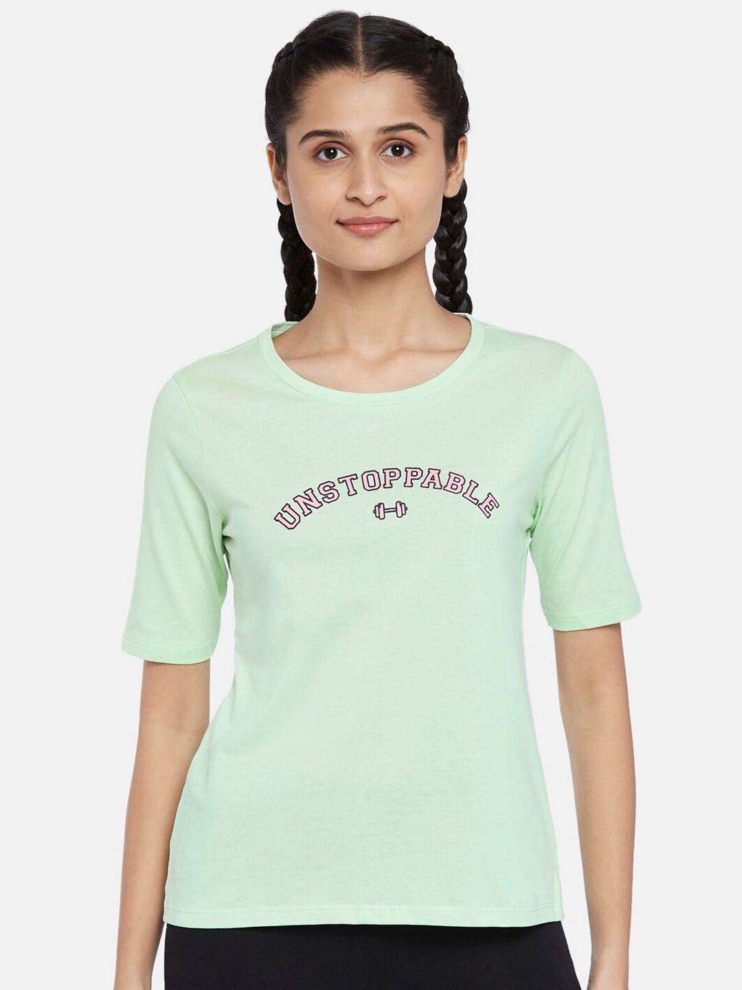 ajile by pantaloons girls green print pure cotton top