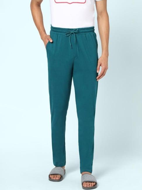 ajile by pantaloons green cotton slim fit lounge pants