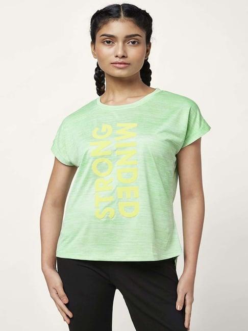 ajile by pantaloons green graphic print sports top