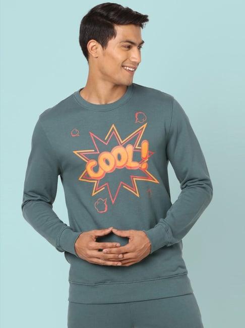 ajile by pantaloons grey regular fit printed sweatshirt