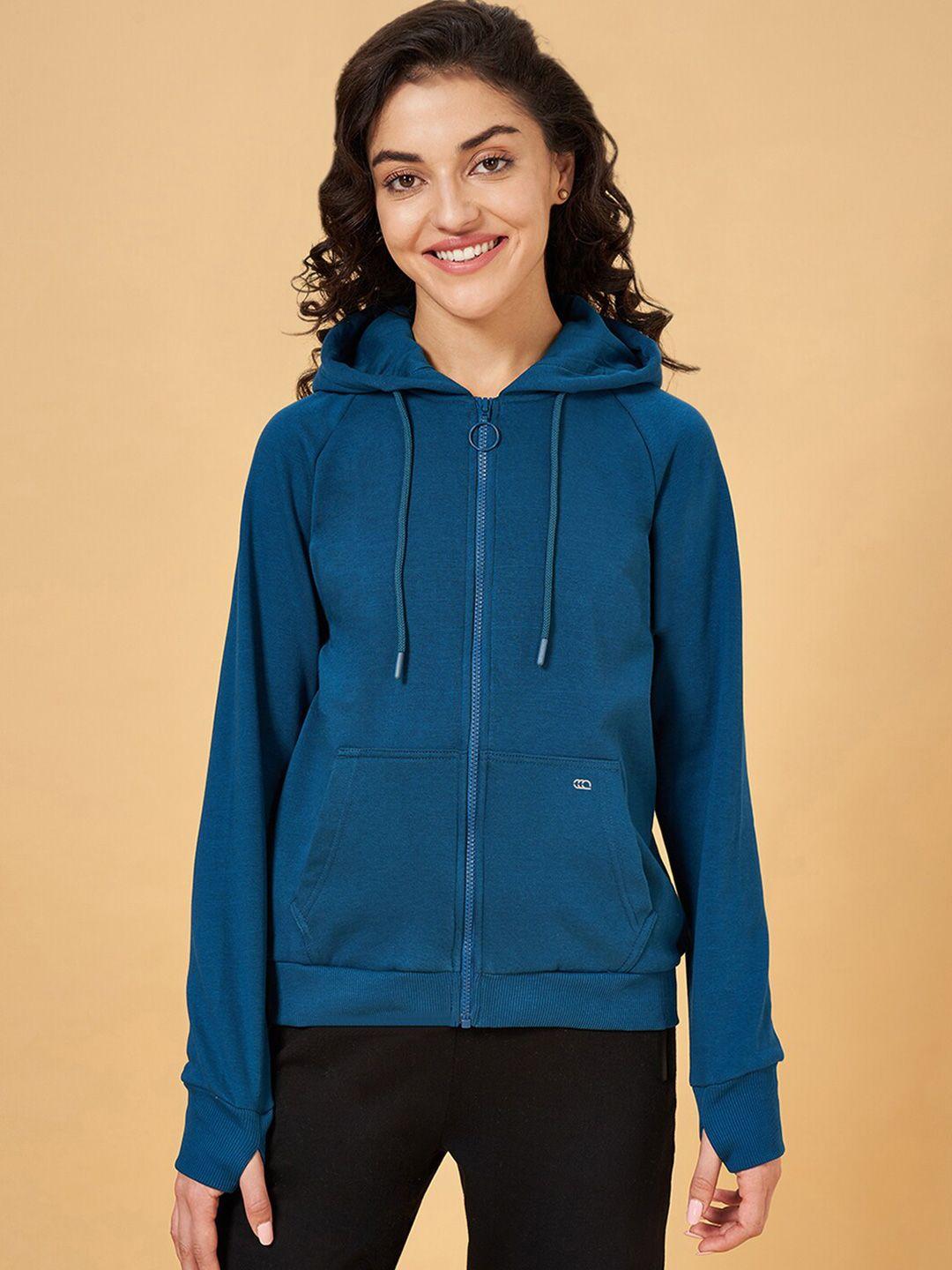 ajile by pantaloons hooded cotton front open sweatshirt