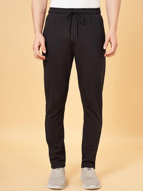 ajile by pantaloons jet black cotton regular fit trackpants